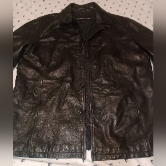 Charles Klein Insulated Bomber Leather Jacket/Coat - Picture 1 of 12